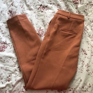 Topshop Pleated Salmon/Peach Straight Leg Trouser Pants Size 0